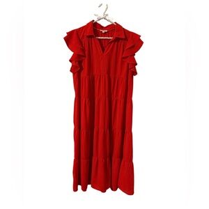 UMGEE USA Red Tiered Midi Dress 
#redhot #feminine
